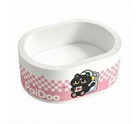 kowaku Cat Scratching Bed Bowl Cat Bed Cardboard Cat Scratcher Corrugated Cardboard Cat Couch With Raised Sides For Scratching, 50cm Diameter, 18cm Height, Naughty Cat Oval Pink