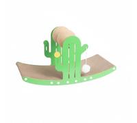 kowaku Cat Scratching Board Cat Scratcher Lounger Base With Sisal Rope And Corrugated Cardboard With Rotating Sisal Balls And Hanging Toy suitable for indoor cats apartments modern homes