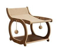 kowaku Cat Sisal Lounge Chair Wooden Lounger Scratcher Elevated Cat Bed for Bunny Garden, Brown
