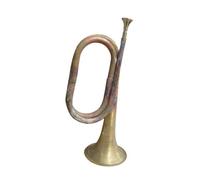 kowaku Cavalry Trumpet Marching Bugle Music Instrument Small Brass Bugle Full Brass Trumpet for School Beginner Cavalry Children, Antique