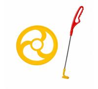kowaku Children's Rolling Hoop with Push Rod Push-Along Hoop Toy Lightweight for Preschoolers, Young Children, Park, Garden, Yellow, S