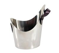 kowaku Chilling Container Modern Stainless Steel Bucket Leather Handle Metal Bottle Chiller Insulated Ice Holder Contemporary Style Suitable for Home Parties Showroom, Large 28x15x31cm