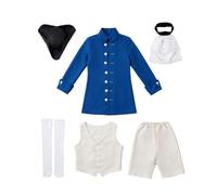 kowaku Colonial Costume Structured Historical Costume with White Hat Period Dressing for Kids, S