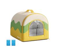 kowaku Cooling Pet House Zippered Pet House with Mesh Door Portable for Pets, Summer, Lemon Yellow, M