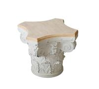 kowaku Decorative Column Panel Side Table Pedestal Stand Display Plinth With Roman Column Base Magnesium Oxide Antique Finish Suitable for lounge bedroom study office