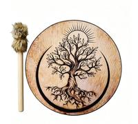 kowaku Decorative Drum Moon Drum Frame Drum Hand Drum Sacred Tree Art Plywood Polyester Distinctive Artwork And Rhythmic Support suitable for parties, Life Tree