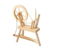 kowaku Dollhouse Textile Wheel Realistic Look Miniature Textile Wheel Light Brown Finish for Scene Display