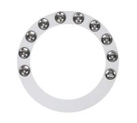 kowaku Drum Cymbals Rings Bass Drum Tambourine Drum Players Gift, Stainless Steel Cymbal Tambourine Percussion, argent