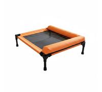 kowaku Elevated Resting Pet Bed Ventilated Cot Oxford Waterproof Animal Lounging Area Elevated Design Suitable for Dog Cat Cozy Corners, Orange, 63.5x50x16.5 Cm For Pets Under 20 Kg