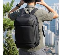 kowaku Expandable Travel Backpack Travel Bag Daypack Rucksack With Multiple Zippered Compartments And Large Front Pocket For Organized Packing suitable for, Grey, Ink Grey