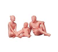 kowaku Family of Three Miniature Figurines Parents and Statues Resin Unpainted Micro Landscape Decor for Thanksgiving Birthday, Style D