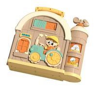 kowaku Farm-Themed Busy Board Portable Busy Board with Carry Handle Bright Colors Multi-Sided Activity Toy for Travel