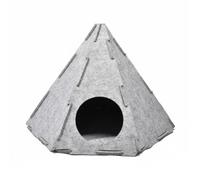 kowaku Felt Cat Bed Pyramid Hideaway House Enclosed Cave Cozy Nest Portable Den sturdy triangular structure with secure shelter and quick setup suitable for kittens small pets lounging