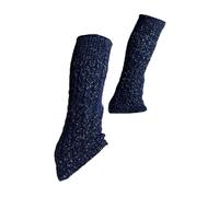 kowaku Figure Skating Leg Warmers Knit Skating Socks Soft Knitting High Footless Calf Socks Set for Practice Activities Training, Deep Blue
