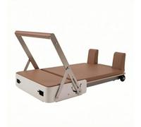 kowaku Foldable Bed Pilates Core Bed Exercise Bench Stretching With Metal Folding Frame And Rear Wheel For Transport Suitable for Home Workouts Apartments Small