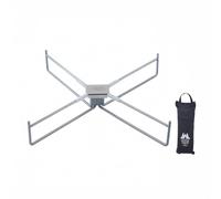 kowaku Foldable Metal Support Stand Stainless Steel Folding Cross-Frame Water Container Stand for Storage Bag, Silver