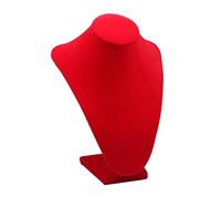 kowaku Freestanding Necklace Display Bust Jewelry Organizer Scratchproof with Base Red Color Pendant Holder Stand for Sweater Chain Exhibitions, High