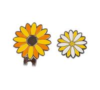 kowaku Golf Ball Marker with Hat Clip Ball Bag Accessories Compact for Women Men Professional Lightweight Removable Portable, White Daisy