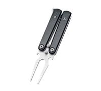 kowaku Golf Divot Repair Tool,Golf Equipment,Metal Portable Golfer Gift Fork Foldable Divot Tool, Black