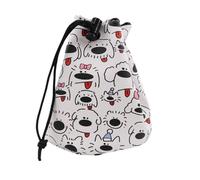 kowaku Graffiti Puppy Printed Golf Ball Bag Pouch Golfing Accessory Wear Resistant Stylish Adorable Carrier Organizer Drawstring Bag