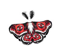 kowaku Halloween Butterfly Cape Women with Headpiece for Masquerade Stage Performance, Red White Black