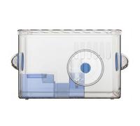 kowaku Hamster Cage Acrylic Enclosure Crystal Clear Stackable Habitat Starter Kit With Water Bottle Accessories Suitable for Hamster Play Living Room, Blue, 1-Layer Large Wheel