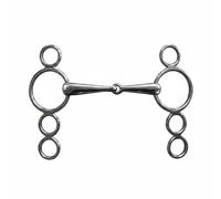 kowaku Horse Bit Stainless Steel Jointed Mouth Loop Control Bit Equestrian Tack Smooth Finish Rust Resistant Stable Friendly Design suitable for daily rides, Silver White, 135mm