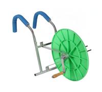 kowaku Hose Reel Winder Manual Hose Roller Rack Reel with Manual Crank Wood Handle Shoulder Carry Support Heavy Duty Flat Hose Holder Reinforced Frame, Shoulder-Mounted Hose Reel Upgraded Version