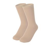 kowaku Ice Skating Socks, Solid Color Skate Socks, Breathable Soft Figure Skating Socks Knee High Tights for Ice Skates, Beige