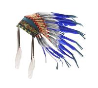 kowaku Indian Artificial Feather Headdress Native American Chief Headdress, Hat Headband Decoration Headpiece Costume Accessories for Halloween Mardi Gras Gift Festivals Dance Cosplay Men Women