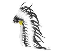 kowaku Indian Artificial Feather Headdress Native American Chief Headdress, Hat Headband Decoration Headpiece Costume Accessories for Halloween Mardi Gras Gift Festivals Dance Cosplay Men Women