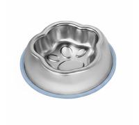 kowaku Industrial Bowl Stainless Steel Pet Bowl Slow Feeder Dish With Raised Center And Secure Silicone Large Capacity And Rounded Edges Suitable for dogs, Blue, Single Bowl