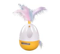 kowaku Interactive Ball for Cat Play with Sound And Feather Attachment, Orange