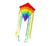 kowaku Large Beach Kite with Long Tail with String Rainbow Fly Kite Folding for Games Sports, Red Head