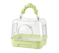kowaku Large Bird Cage Compact Small Pet Travel Carrier Cage Crate Kennel With Transparent Lid Vent Grilles Round Front Entry Cushioned Carry Handle Easy, Green