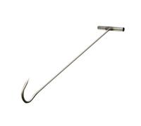 kowaku Manhole Hook Stainless Steel T Handle Lifting Boning Pulling Hook Single Hook Versatile Use Suitable for Drain Cover Lifting Sausage Making, 70cm