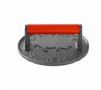 kowaku Manual Grill Press Burger Steak Using Cast Iron Weight and Beech Handle for Flattening and Faster Sear Suitable for Home Cooking Outdoor Grilling Restaurant Kitchens, Round Meat Press