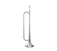 kowaku Marching Bugle Scout Bugle,Music Instrument,Brass Blowing Bugle Trumpet, for Orchestra Cavalry Stage Performance, Kids, silver Bb