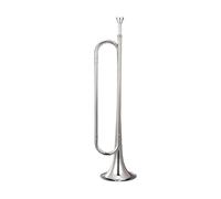 kowaku Marching Bugle Scout Bugle,Music Instrument,Brass Blowing Bugle Trumpet, for Orchestra Cavalry Stage Performance, Kids, silver C