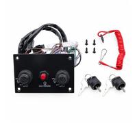kowaku Marine Control Panel Outboard Switch Control Engine Start Stop Round Controller Red Button Prewired Harness Plug Connection Metal Frame suitable, Suzuki Vertical Dual Control Panel