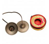 kowaku Meditation Bell with Guarding Sleeve Resonant Bronze Clashing Bell Handheld Cymbals Pair for Meditation, Ceremonies, Bronze Bell 8CM W