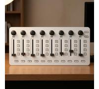 kowaku MIDI Controller with Faders Compact USB MIDI Fader Controller Low Profile Mixing Console for Music Producers, White, White