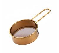 kowaku Mini Flour Sieve Fine Mesh Sifter Strainer Dusting Tool Stainless Steel Handheld Handle for Breaking Clumps and Uniform Powder Coverage Suitable for, Array, Gold