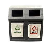 kowaku Mini Trash Can Model Ornament 1/64 Scale Garbage Can Scene Prop Photo Prop for Sand Table Decoration Micro Landscape Decor, Conjoined