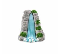 kowaku Miniature Landscape Sculp Resin Pond Waterfall Rock Mushroom Handcrafted Painted Decoration Suitable for Home Office Tabletop Display, Waterfall Rockery