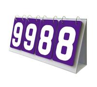 kowaku Multi Sports Scoreboard, Table Score Flipper 4 Digit Flip Number Score Board for Games Coaches Competition Soccer Basketball, Purple