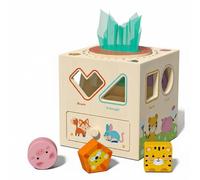 kowaku Multifunctional Shape Sorter Early Educational Wooden Sensory Surface Coating Educational Toy for Young Children
