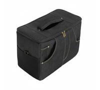kowaku Musical Equipment Cover Canvas Amplifier Travel Case Adjustable Crossbody Strap Spacious Organizer Bag Zippers Side Mesh Compartments Suitable for Carrying Amps Road Trips, Black, M