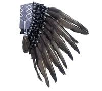 kowaku Native American Indian Headdress Chief Hat Costume Accessories for Role Playing, Gray
