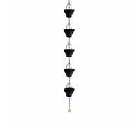 kowaku Outdoor Rain Chain Metal Gutter Chain Cup Rain Rain Chain Iron Durability With Hammered Texture Cups For Water Suitable for eaves yards gardens patios porches landscape decor